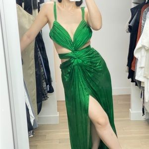 Beautiful strapy green maxi gown dress